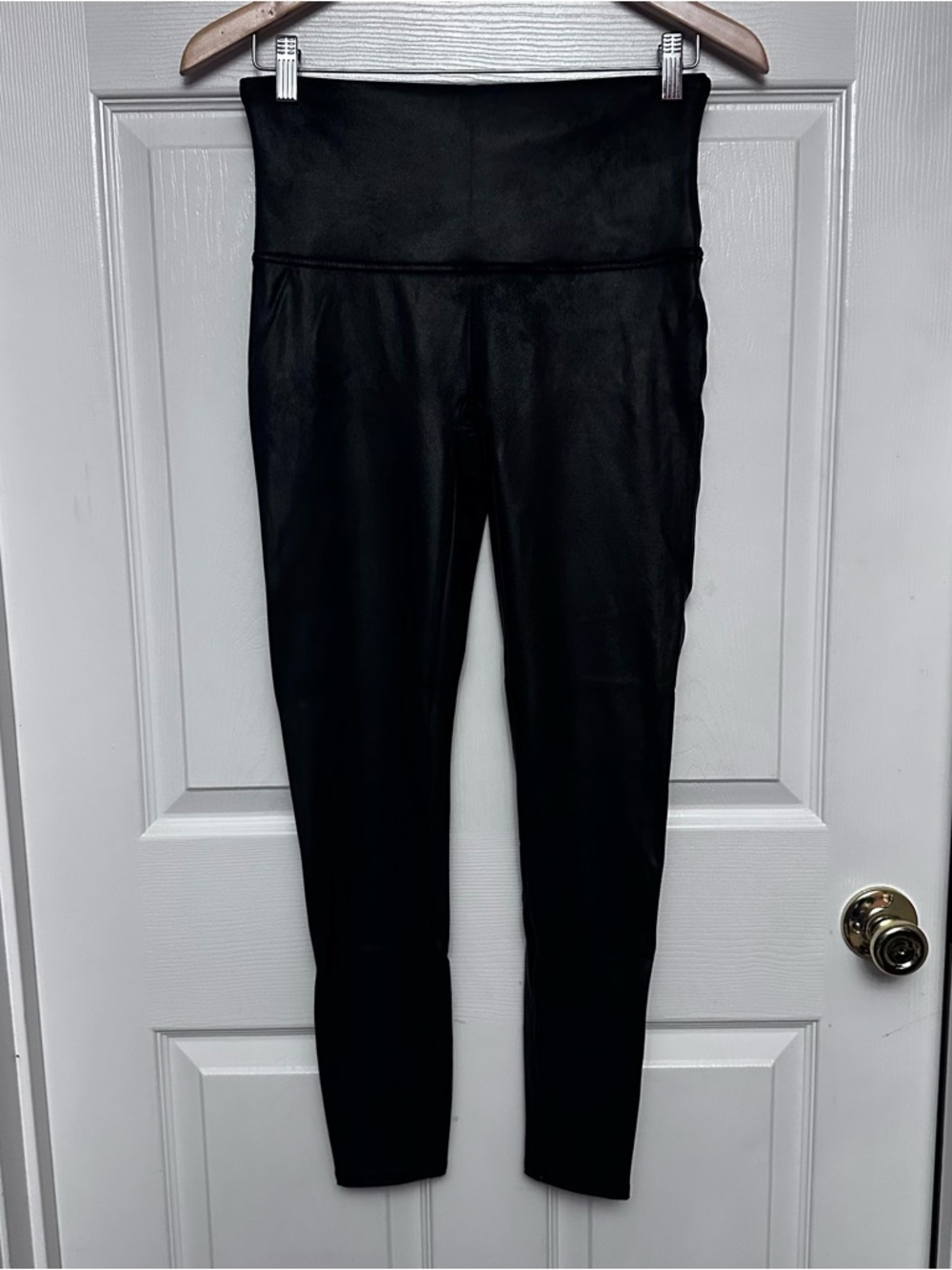 Spanx Faux Leather Leggings Black Size XL Shapewear Slimming Staple